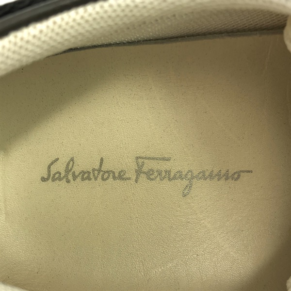 美品 フェラガモ ロゴ レザー スニーカー シューズ ビンテージ 25 定番 美品 フェラガモ ロゴ レザー スニーカー シューズ ビンテージ