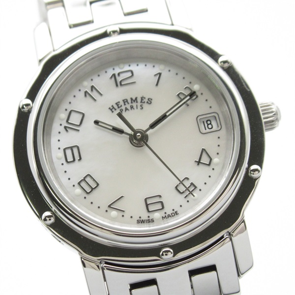 470 HERMES 時計　クリッパー ナクレ CL4.210 レディース エルメス クリッパー ナクレ CL4.210 ホワイトシェル レディース 時計