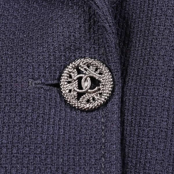 CHANEL - シャネル CHANEL テーラードジャケット 衣料品 アウター コットン レディース ネイビー系 P47510V35226 【中古】 シャネル(CHANEL)シャネル テーラードジャケット 衣料品 アウター