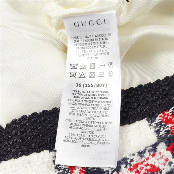 グッチ(GUCCI)グッチ GGボタン ツイード ノーカラージャケット