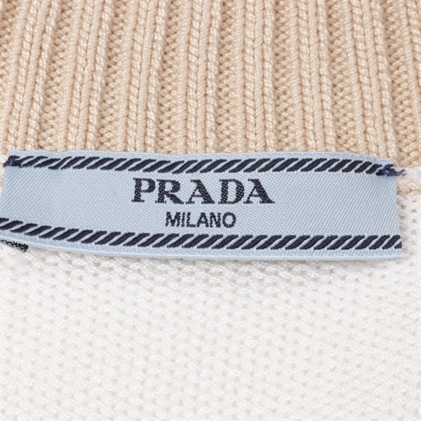 プラダ PRADA 衣料品 トップス コットン レディース ホワイト系 【中古】 プラダ(PRADA)プラダ クロップド カーディガン 衣料品 トップス