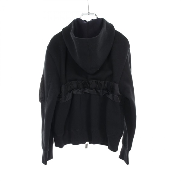 【H】sacai サカイ　レディース　パーカー　サイズ3 sacai(サカイ) / ジップパーカー/3/コットン/BLK/無地/23-0556S | 古着