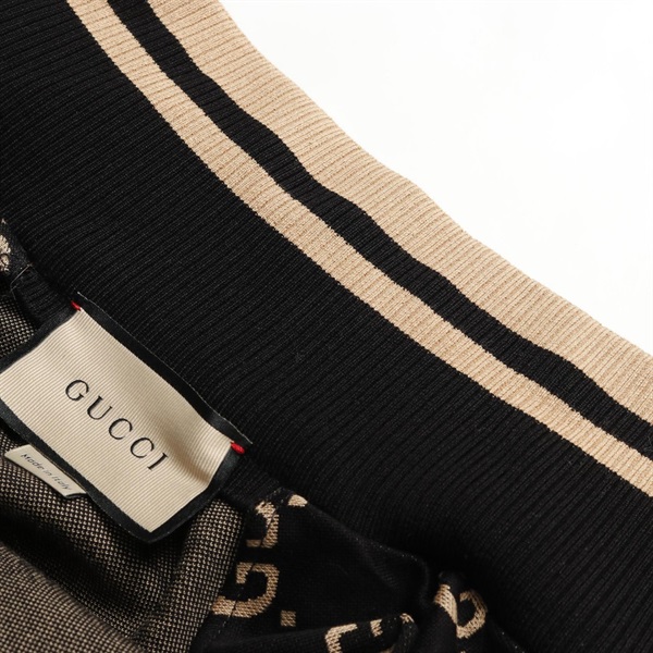 GUCCI GGコットン ジャージ ジャケット ブラックキャメル Sサイズ