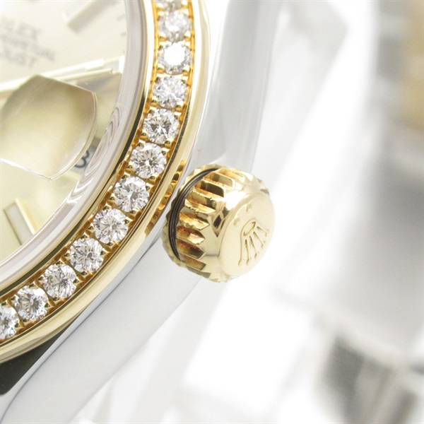 ロレックス ROLEX デイトジャスト ダイヤベゼル ランダム番 腕時計 時計 K18（イエローゴールド） ステンレススチール ダイヤモンド レディース ゴールド系 CH/BA 279383RBR 【中古】 ロレックス(ROLEX)ロレックス デイトジャスト ダイヤベゼル ランダム番