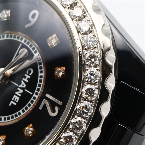 シャネル(CHANEL)シャネル J12 8Pダイヤ/ベゼルダイヤ 腕時計