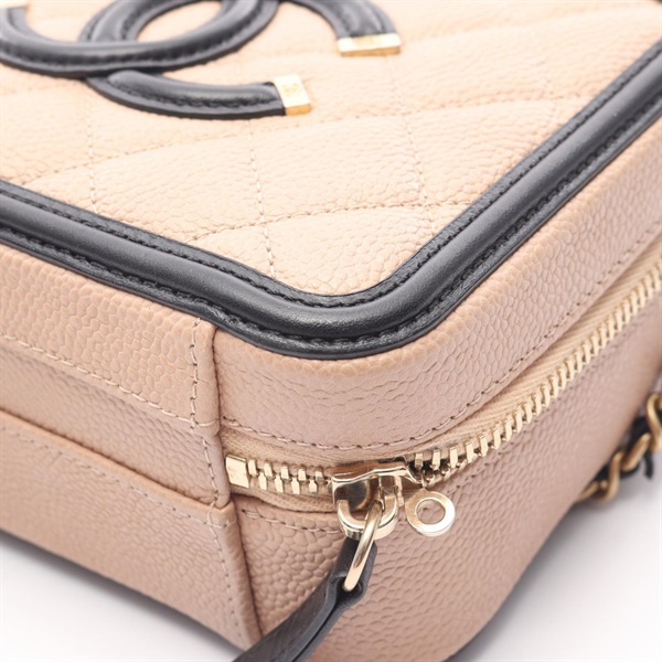 シャネル CCフィリグリー ミニ ヴァニティ ブランドオフ CHANEL ファブリック ショルダーバッグ ツイード/レザ シャネル CCフィリグリー マトラッセ ミニ ヴァニティ ブランドオフ