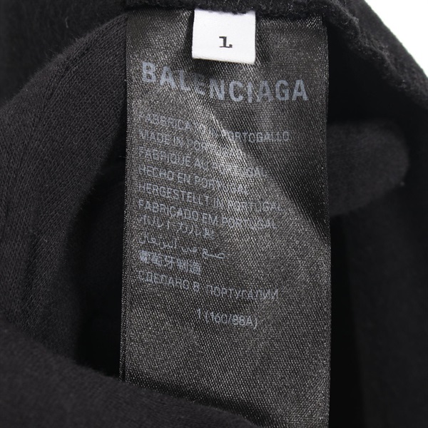 バレンシアガ BALENCIAGA メタルロゴ カットソー 衣料品 トップス コットン メンズ レディース ブラック系 【中古】 中古・古着通販】BALENCIAGA (バレンシアガ) BALENCIAGA メタルロゴT