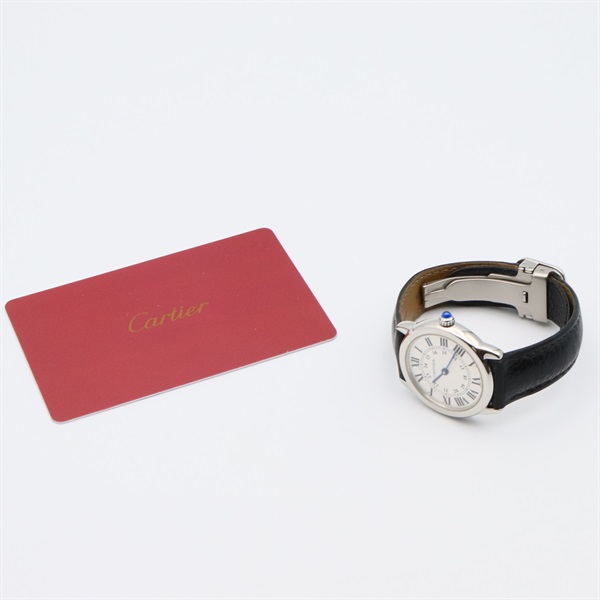 カルティエ ロンドソロSM 29mm WSRN0019 レディース 腕時計【Aランク】【中古】 新品)CARTIER カルティエ ロンドソロ SM WSRN0019 カーフストラップ