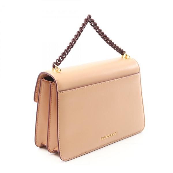 BVLGARI ブルガリ ボストンバッグ ハンドバッグ ベージュ レザー BVLGARI ブルガリ ボストンバッグ ハンドバッグ ベージュ レザー