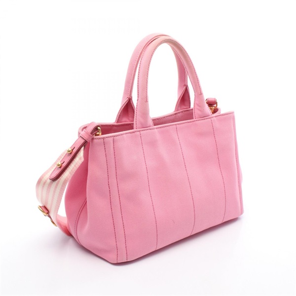 PRADA プラダ　CAPANA バッグ　ピンク PRADA プラダ カナパ ファブリック キャンバス ハンドバッグ