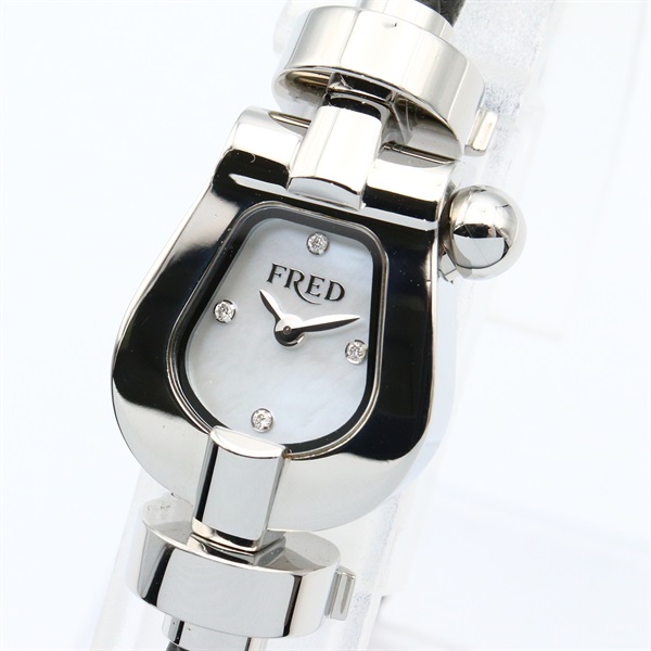 【美品稼働品】FRED PARIS 腕時計 Force フレッド ワイヤー フレッド FRED フォース10 ウォッチ FD070110 ホワイトシェル SS