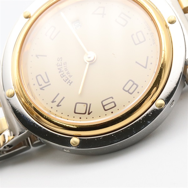 エルメス クリッパー  CL3.440 男女兼用 新品ベルト 新品電池 844 エルメス(HERMES)エルメス クリッパーコンビ 腕時計 時計 ボーイズ CL3