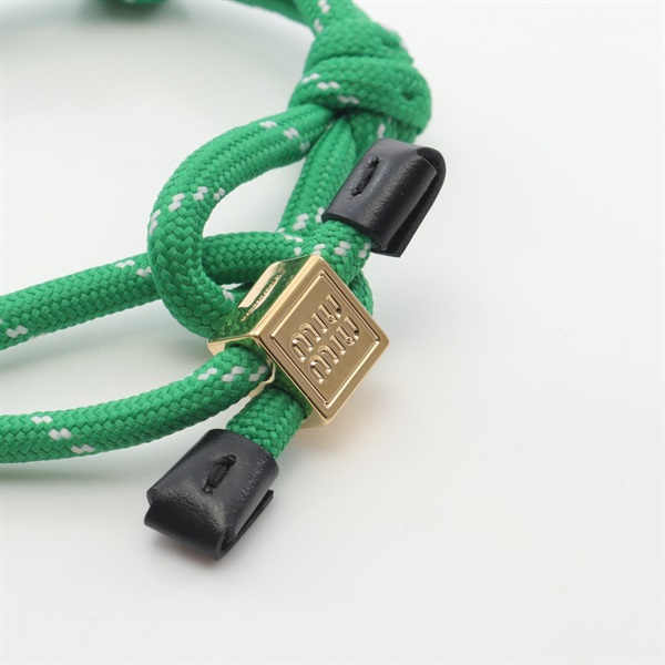 miumiu コードブレスレット　緑 MIU MIU - Miu Miu ミュウミュウ ブレスレット・バングル 緑 【古着