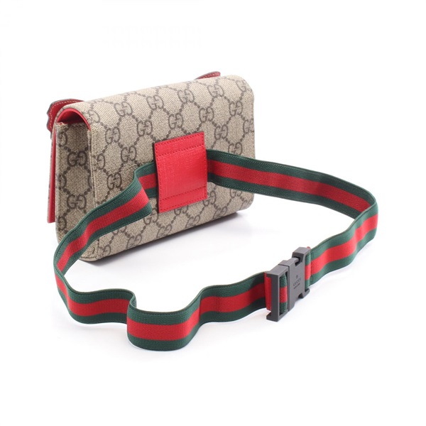 新品 GUCCI GGスプリーム アップル ウエストバッグ/レッド 付属品全て付き GUCCI Apple Interlocking GG Supreme Canvas Belt Bag Multicolor 625233