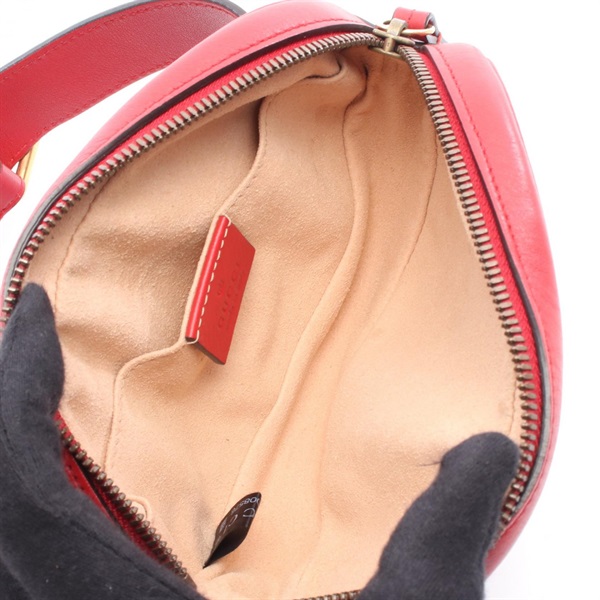 未使用品　GUCCI グッチ　ウエストバッグ　GGマーモント　476434 グッチ GGマーモント レザー ウエストポーチ レッド 476434 WZ423367