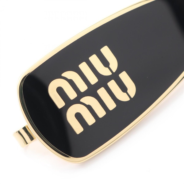 miu miu ヘアピン バレッタ 2個セット ロゴ 正規品 ブラック 黒 即日発送！miuロゴ ピン バレッタ ヘアピン ヘアアクセサリー