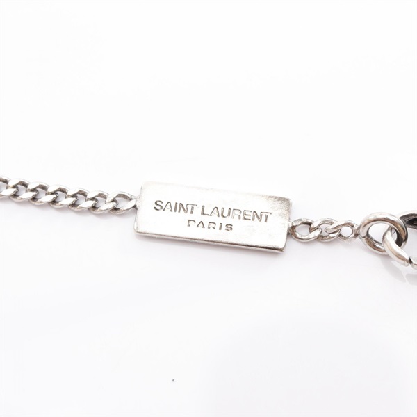 【新品未使用】Saint Laurent モノグラムチャームブレスレットMサイズ シンプル上品♪】モノグラム チャームブレスレット YSLロゴ