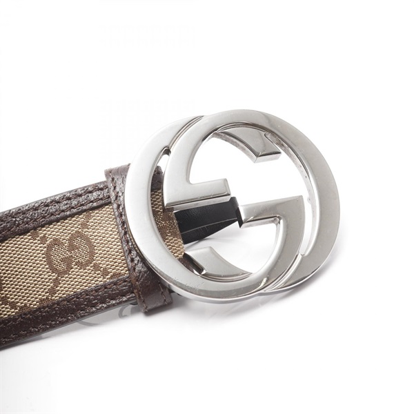 SG3802B グッチ GGキャンバス インターロッキング ベルト レディース SG3802B グッチ GGキャンバス インターロッキング ベルト