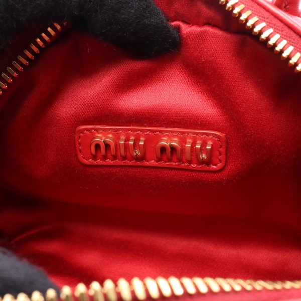 美品 ミュウミュウ MIUMIU ボストンバッグ 異素材コンビ 中古 中古・古着通販】MIU MIU (ミュウミュウ) レザーボーバッグ コニャック