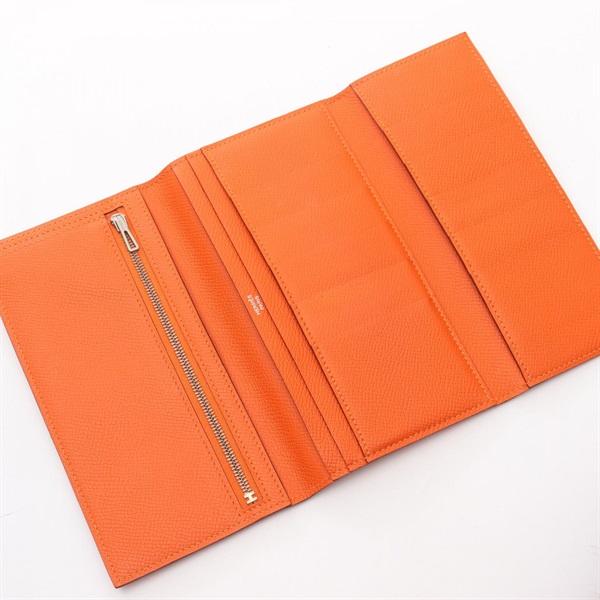 セール HERMES エルメス ベアンデュプリ　オレンジ　三つ折り財布 楽天市場】【財布】HERMES エルメス ベアン 2PLIS デュプリ 3