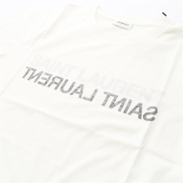 サンローランパリ SAINT LAURENT PARIS リバースロゴ 半袖Tシャツ 衣料品 トップス コットン レディース ホワイト系 665234Y37AW9744M 【新品】 楽天市場】サンローランパリ SAINT LAURENT PARIS リバースロゴ 半袖T