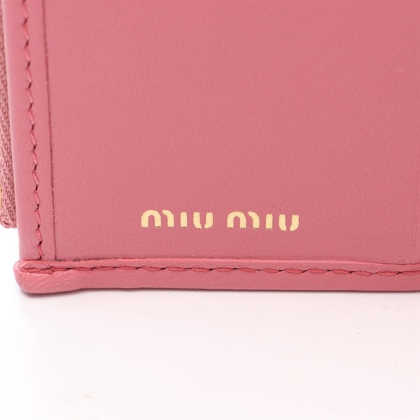 miu miu マテラッセ 二つ折り財布 ピンク ミュウミュウ 二つ折り財布 マテラッセ ミニ財布 ピンク