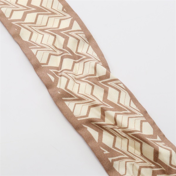 新品未使用　Valextra シルクスカーフ ベージュ ヴァレクストラ(Valextra)ヴァレクストラ シルクバンド アブストラクト