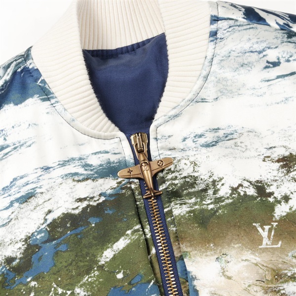 ★ ヴィトン ★ メンズ ブルゾン　ブルー/ホワイト コットン サイズ50 ★ 新品同様 タグ付き LOUIS VUITTON ブルゾン