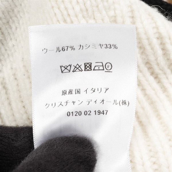 ディオール Dior 半袖 ニット 衣料品 トップス ウール カシミヤ レディース ホワイト系 / ブラック系 254S56AM121 【中古】 ディオール(Dior)ディオール 半袖 ニット 衣料品 トップス レディース