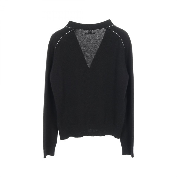 エルメス　HERMEカーディガン　トップス　レディース　34サイズ　ブラック　黒 HERMES エルメス カーディガン レディース Vネック Hモチーフ