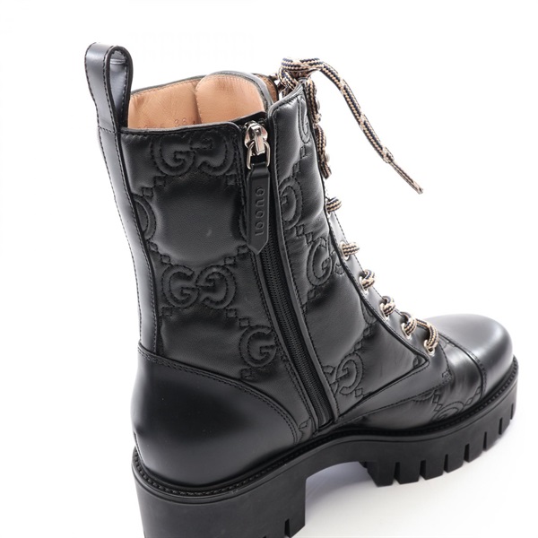 グッチ(GUCCI)グッチ サイドジップ レースアップ ブーツ 靴 レディース