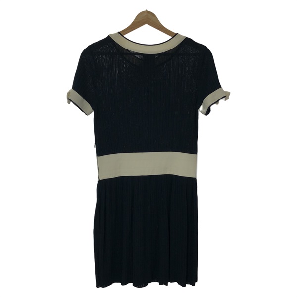 Chanel＊ユニフォームワンピース＊黒 シャネルCHANEL 透かし編みニットワンピース 黒38 (K-112980