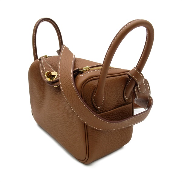 エルメス(HERMES)エルメス リンディミニ ゴールド ショルダーバッグ  