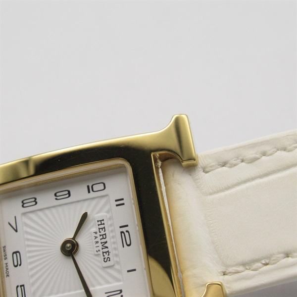 中古 エルメス HERMES ME1.201 ホワイト レディース 腕時計 HERMES - HERMES エルメス メドール ME1.201 腕時計 クォーツ ホワイト