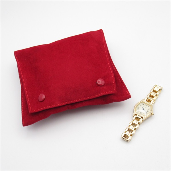 【美品】カルティエ トーチュ アリゲーター ベルト ゴールド レッド レザー カルティエ(CARTIER)カルティエ トーチュ SM 腕時計 時計