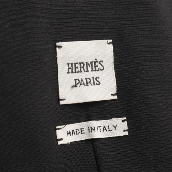 エルメス カシミヤ テーラードジャケット ツイード 馬車柄 キルティング　S エルメス カシミヤ テーラードジャケット ツイード 馬車柄