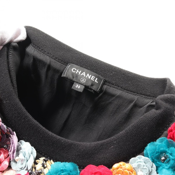 【 美品 】 シャネル　アンサンブル　カメリア　ドット　ココマーク　長袖　ベスト 美品 】 シャネル アンサンブル カメリア ドット ココマーク 長袖