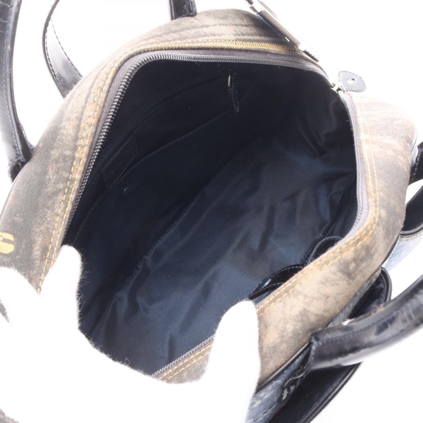 【美品】クリスチャンディオール ダブルサドル ハンドバッグ レザー デニム 美品】クリスチャンディオール ダブルサドル ハンドバッグ