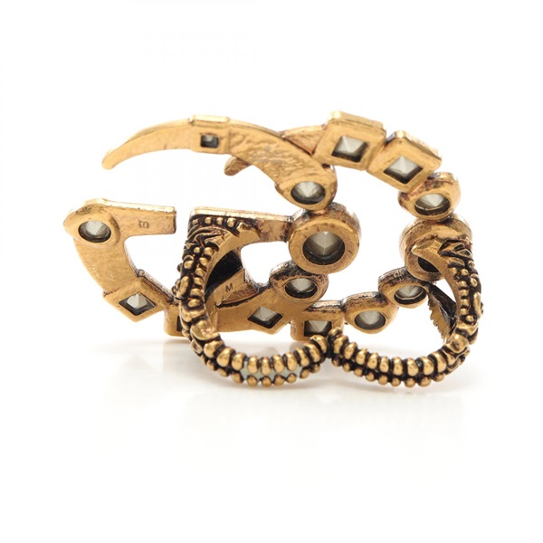 グッチ(GUCCI)グッチ GGマーモント ビジュー ダブルフィンガー リング