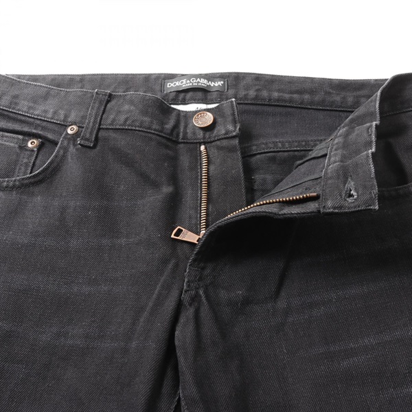 メンズ【ドルチェ＆ガッバーナ】イタリー製ブラックデニムパンツ股上２８㎝W８８㎝● メンズ【ドルチェ＆ガッバーナ】イタリー製ブラックデニムパンツ