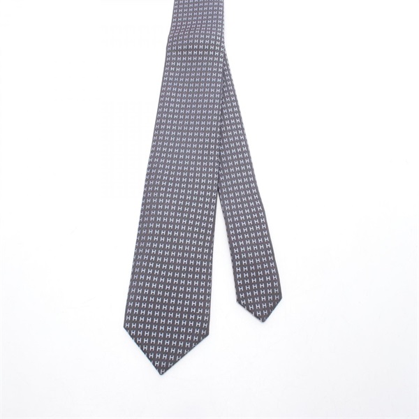 エルメス ネクタイ Hロゴ ブラック 外箱あり 未使用品！(121085) エルメス ネクタイ Hロゴ ブラック 外箱あり 未使用品！(121085