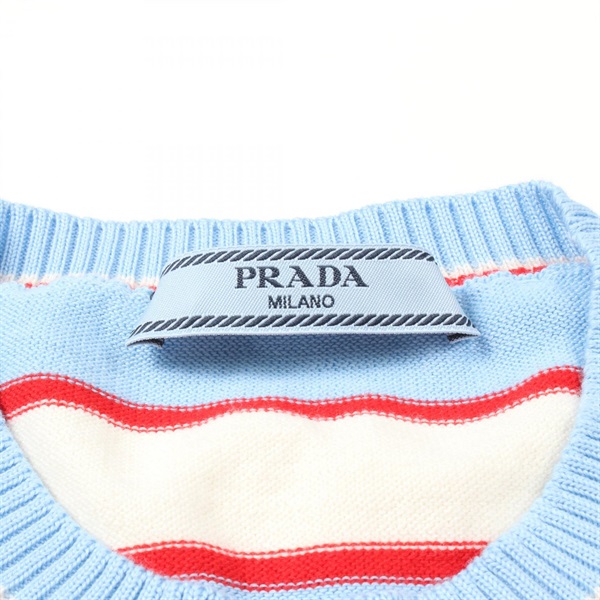 プラダ(PRADA)プラダ ストライプ コットン クルーネックセーター