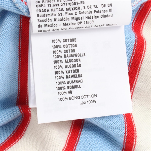 PRADA ストライプ コットン クルーネックセーター　新品未使用 プラダ(PRADA)プラダ ストライプ コットン クルーネックセーター