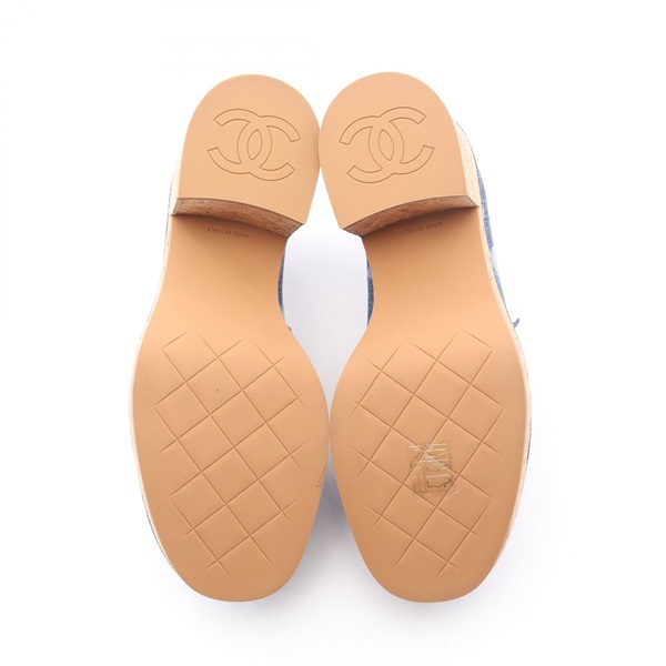 シャネル(CHANEL)シャネル ココマーク デニム 厚底 ローファー 靴