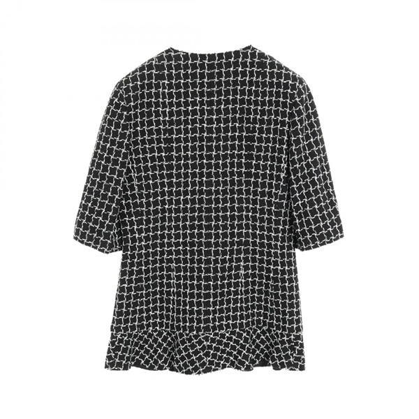 シャネル(CHANEL)シャネル グリポアボタン ツイード ノーカラー