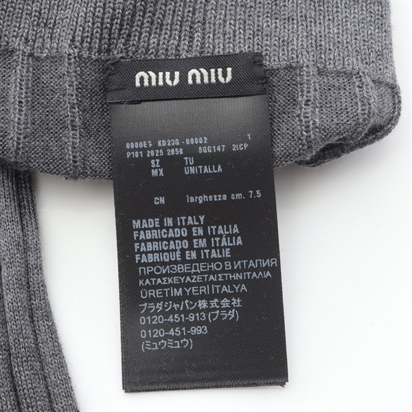 ミュウ ミュウ(Miu Miu)ミュウ ミュウ リブニット フィンガーレス 手袋
