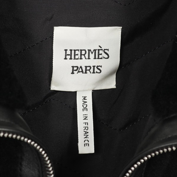 【最高級】定価90万 HERMES エルメス レザー ムートン ベスト 38 エルメス(HERMES)エルメス ムートン ジレ ベルト付き ベスト 衣料品