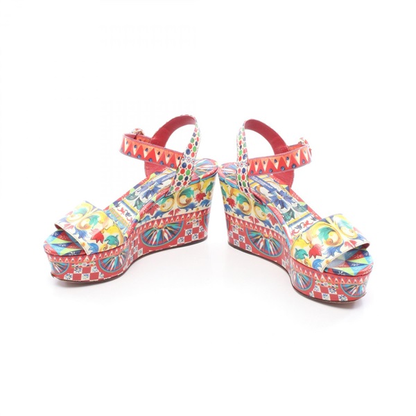 D＆G ドルチェ＆ガッバーナ マルチカラー ウッドソールサンダル ドルチェアンドガッバーナ(DOLCE & GABBANA)ドルチェアンドガッバーナ
