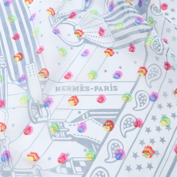 エルメス(HERMES)エルメス カレ60 モスリン SANGLES EN ZIGZAG BANDANA  