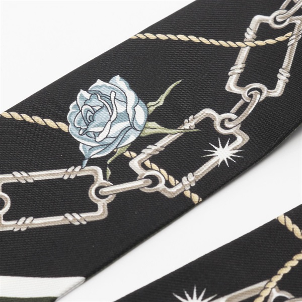 エルメス HERMES スカーフ ツイリー C'est la Fete ﾄﾞｸﾛ シルク